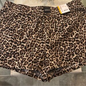 Joseph A Brown Leopard Print High Waist Sleep Shorts